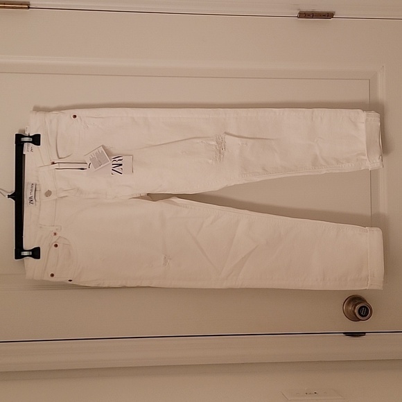 Zara Size 6 The Slim Boyfriend in Off-White, NWT - Picture 11 of 15